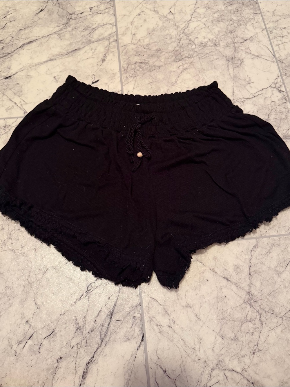 No Boundaries Black Ruffled Waist Athletic Shorts